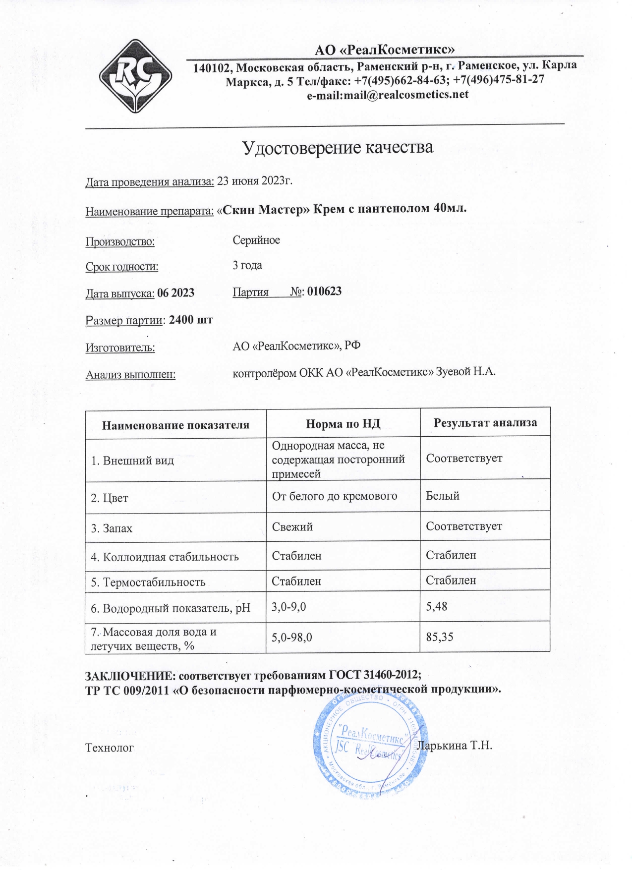 Паспорт №062023